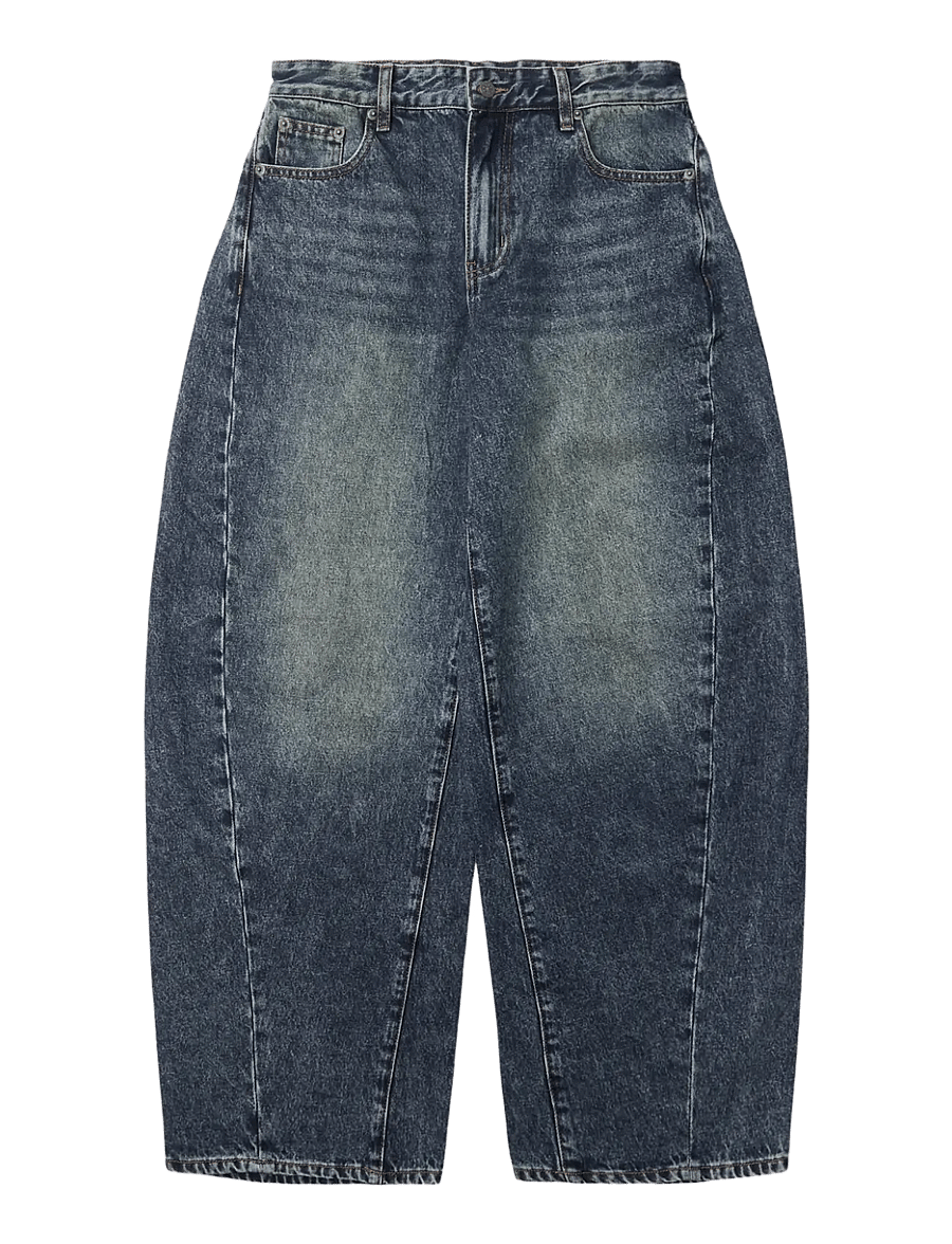 Woodbird - WBVega twisted Jeans - barrel-teksad - blue vintage - 1