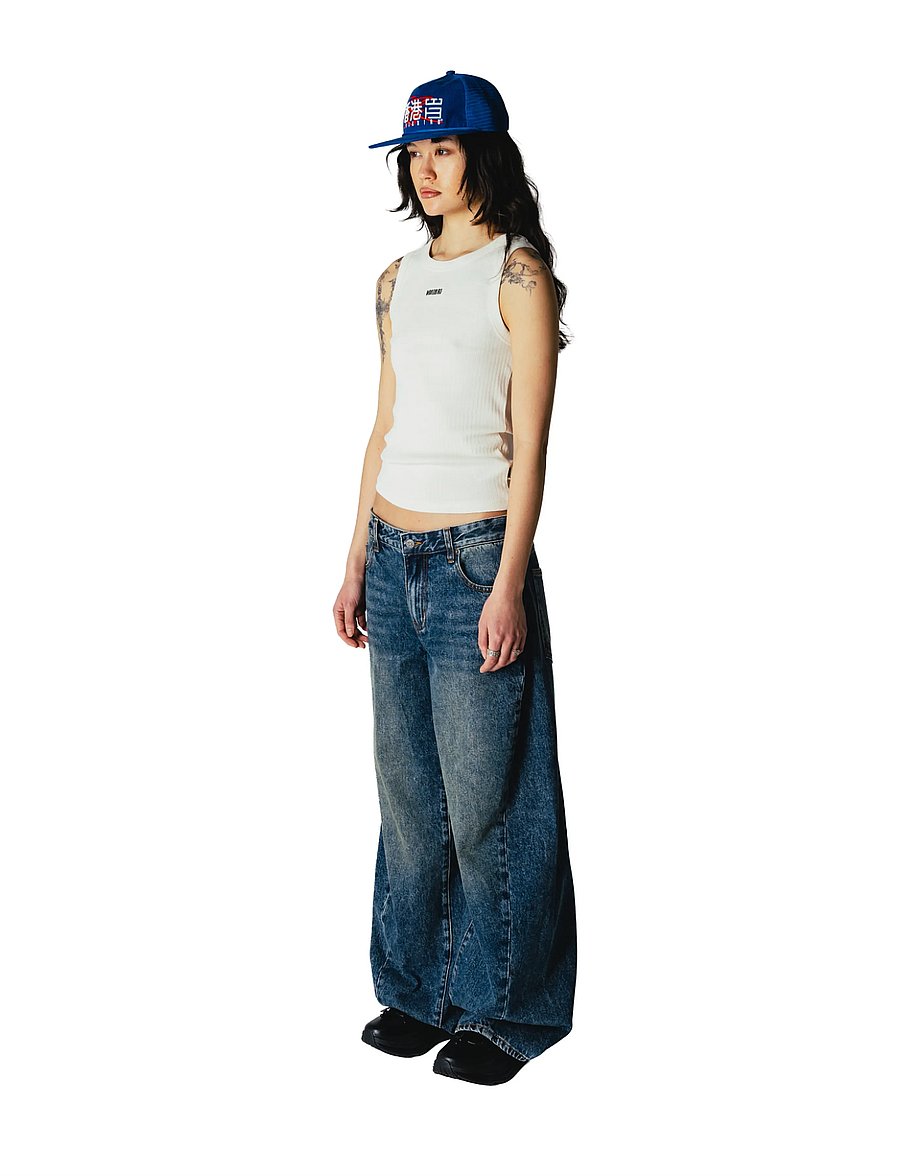 Woodbird - WBVega twisted Jeans - barrel-teksad - blue vintage - 3