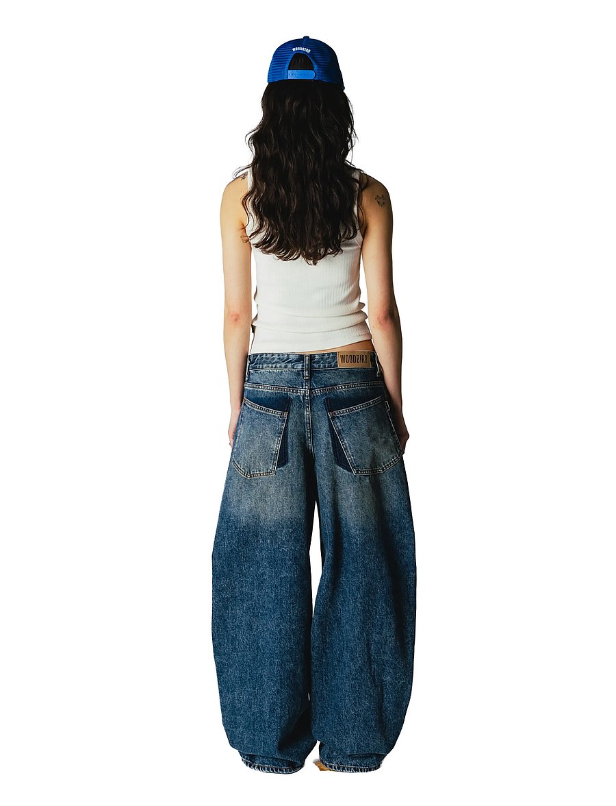 Woodbird - WBVega twisted Jeans - barrel-teksad - blue vintage - 4