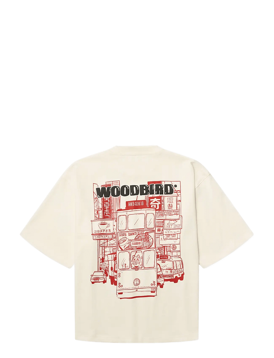 Woodbird - WBJuno Tram Tee - t-shirts - off white - 2