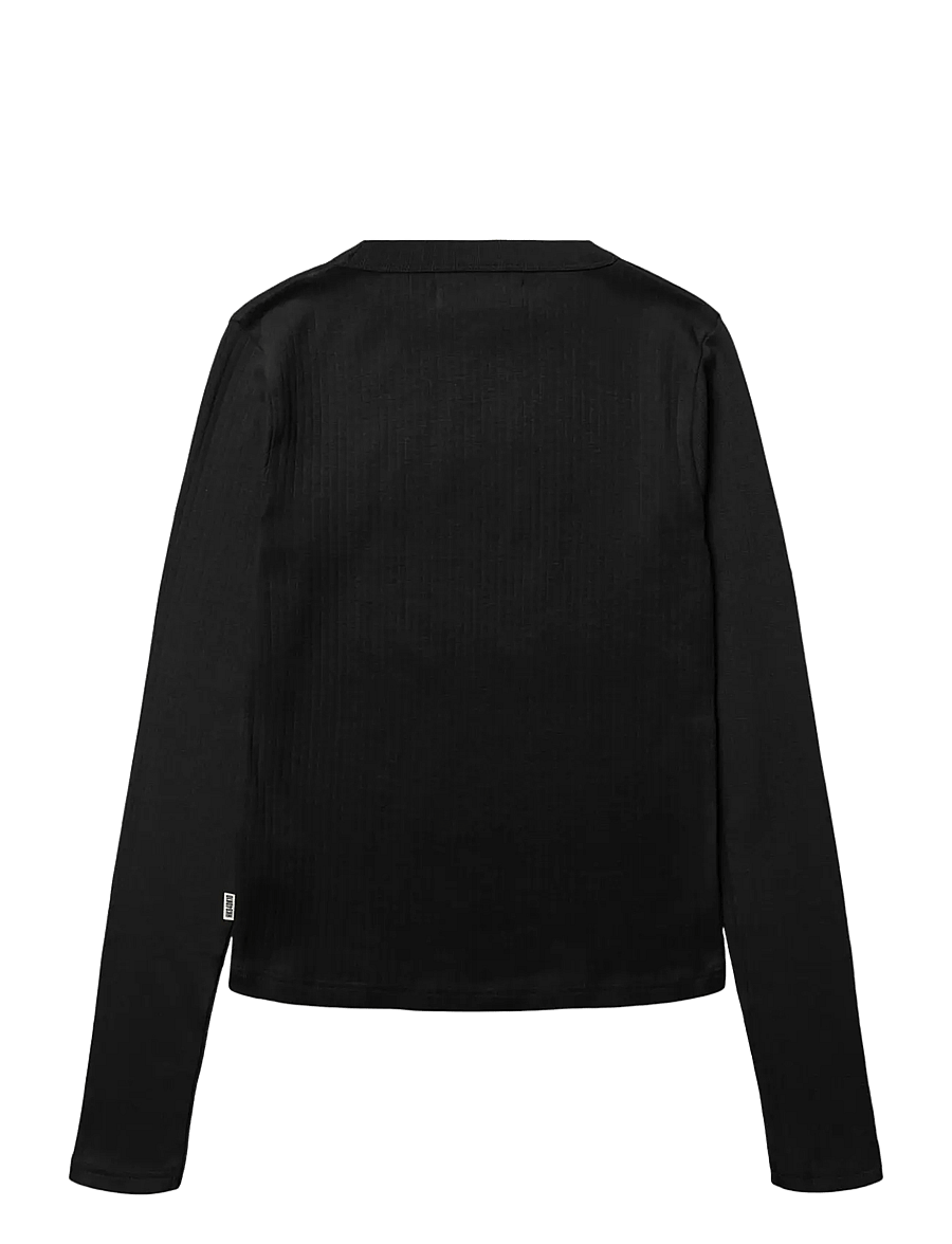 Woodbird - WBXao LS Base Tee - langärmlige tops - black - 1
