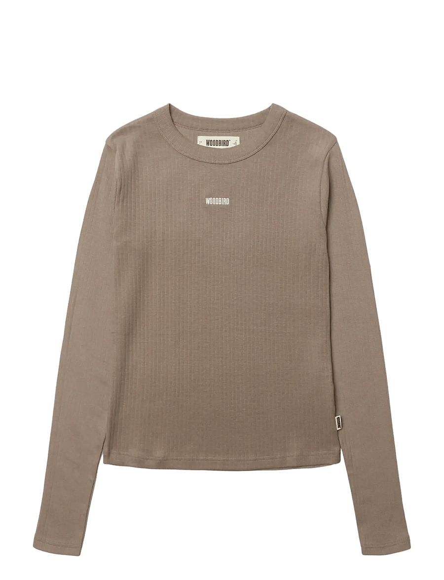 Woodbird - WBXao LS Base Tee - langærmede toppe - dark sand - 1
