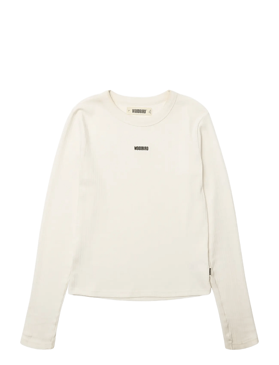 Woodbird - WBXao LS Base Tee - långärmade toppar - off white - 1