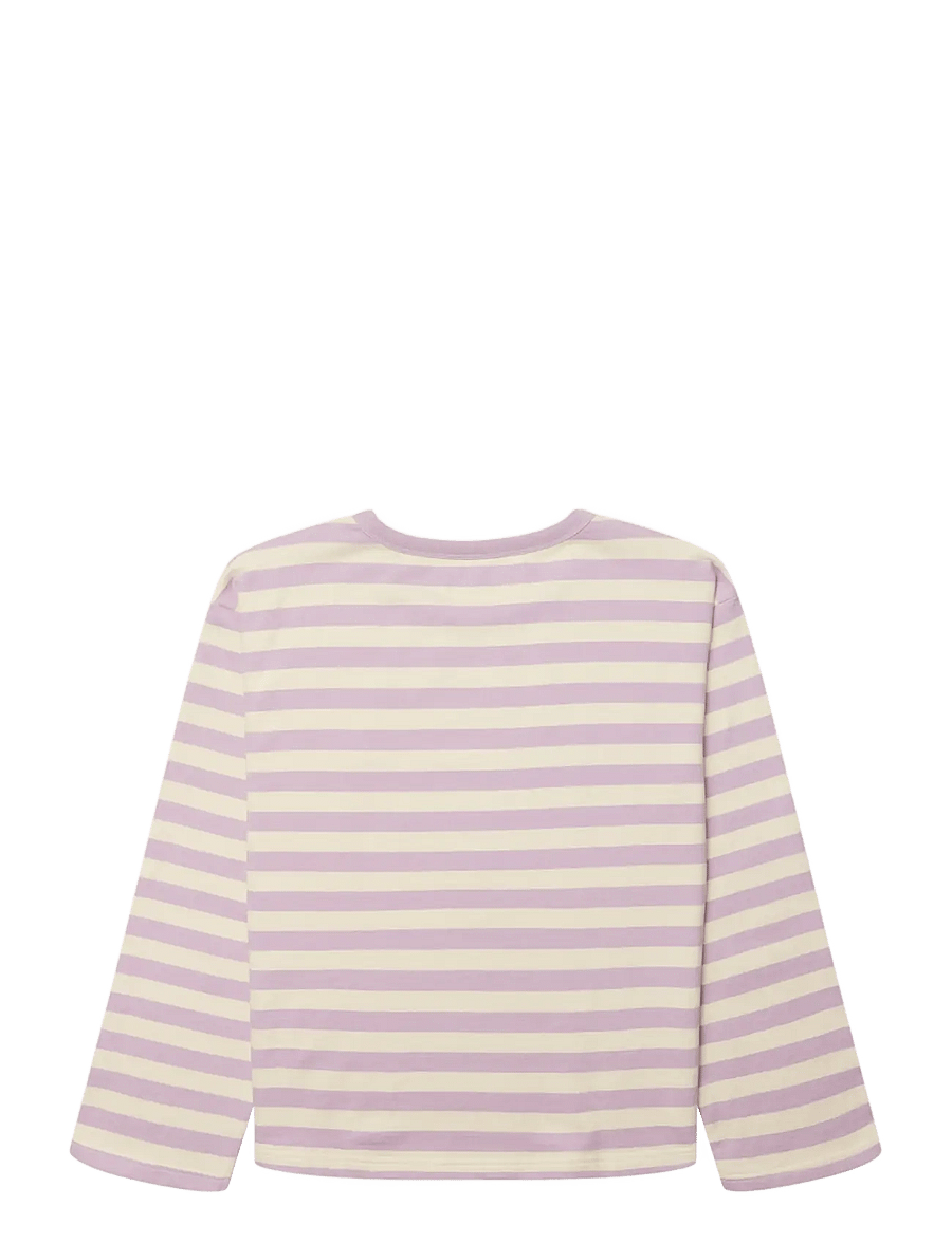 Woodbird - WBJoul Wide Sleeve Stripe Tee - långärmade toppar - white-pink - 2