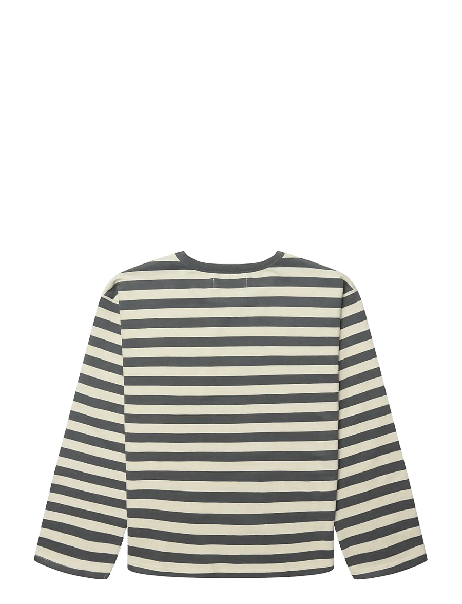 Woodbird - WBJoul Wide Sleeve Stripe Tee - langærmede toppe - white-slate blue - 2