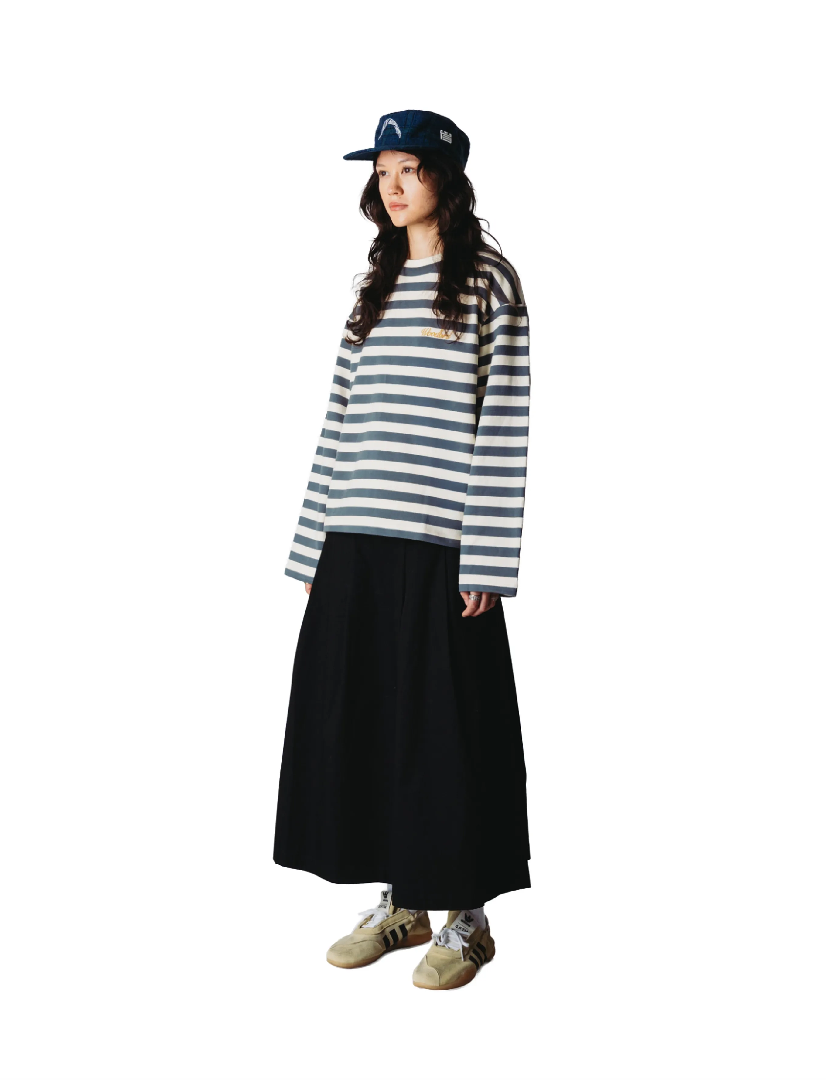 Woodbird - WBJoul Wide Sleeve Stripe Tee - langærmede toppe - white-slate blue - 3