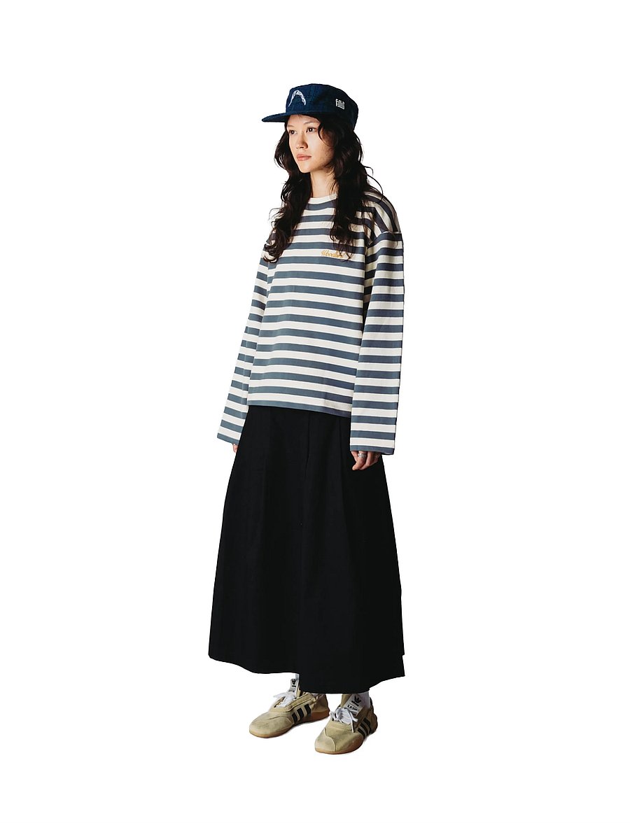 Woodbird - WBJoul Wide Sleeve Stripe Tee - langærmede toppe - white-slate blue - 3