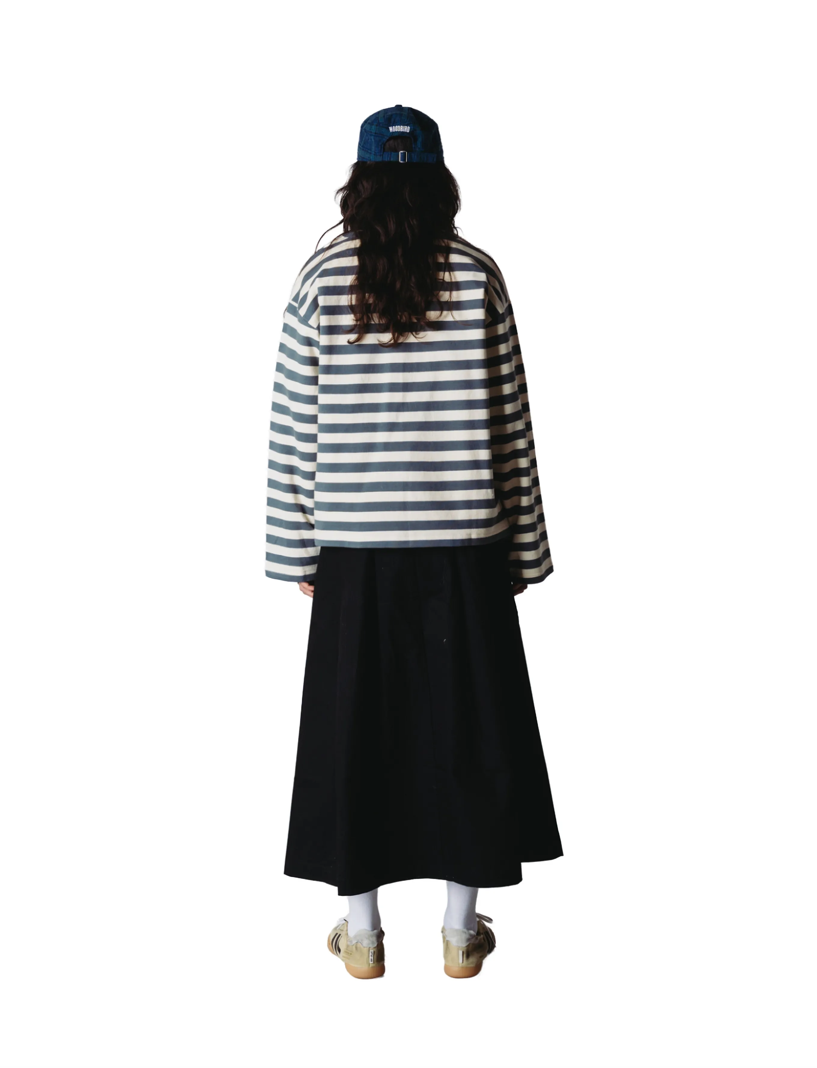 Woodbird - WBJoul Wide Sleeve Stripe Tee - langærmede toppe - white-slate blue - 4