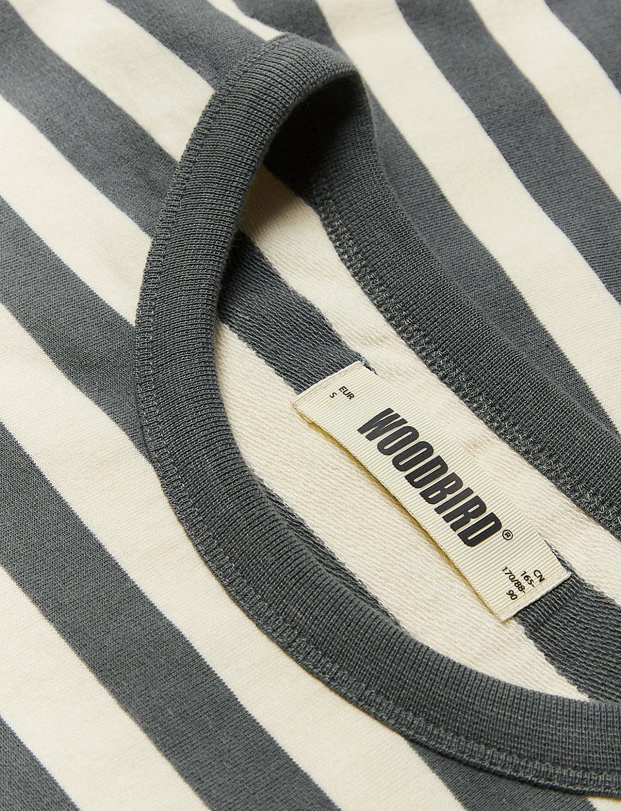 Woodbird - WBJoul Wide Sleeve Stripe Tee - langærmede toppe - white-slate blue - 5