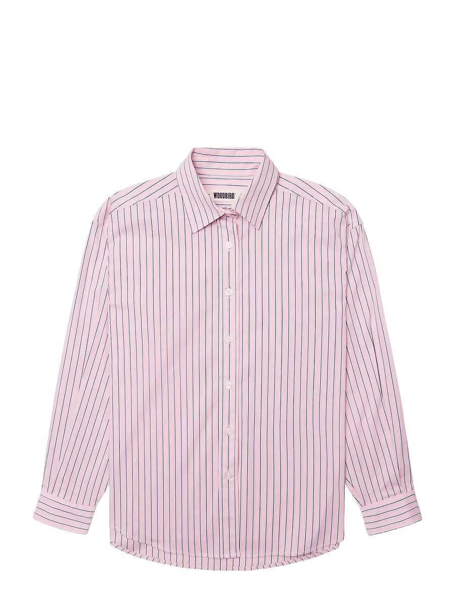 Woodbird - WBLiva Stripe Shirt - langärmlige hemden - pink - 1