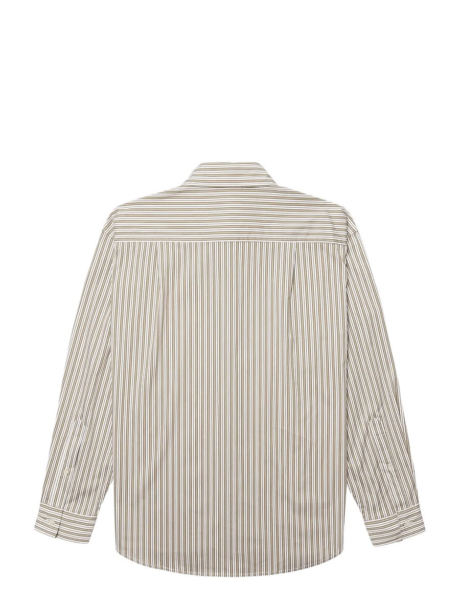 Woodbird - WBLiva Stripe Shirt - langärmlige hemden - taupe brown - 2