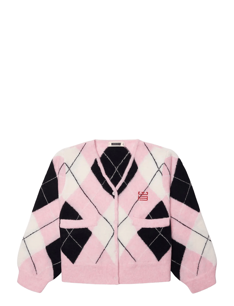 Woodbird - WBFen Argyle Cardigan - koftor - dusty violet-navy - 1