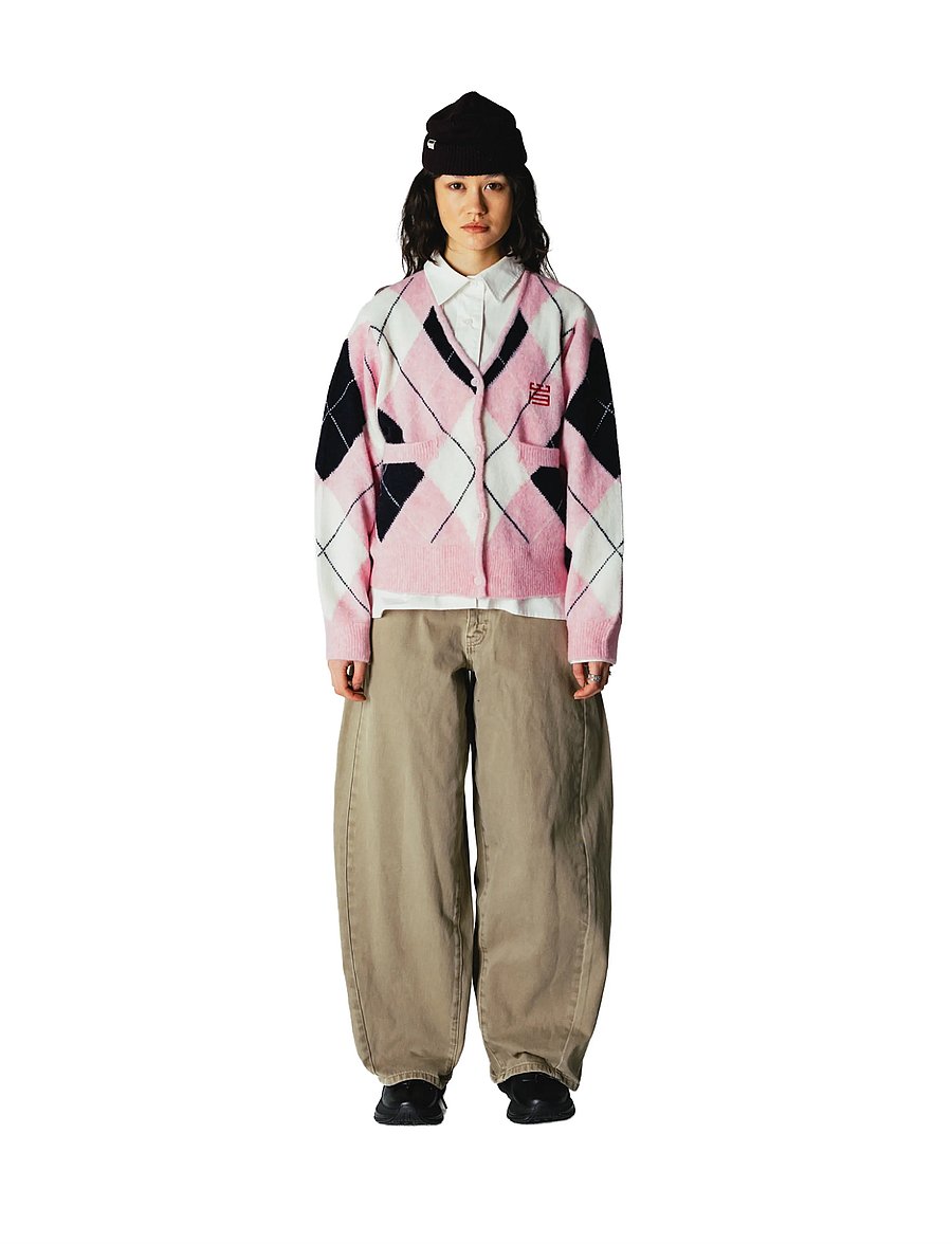 Woodbird - WBFen Argyle Cardigan - koftor - dusty violet-navy - 0