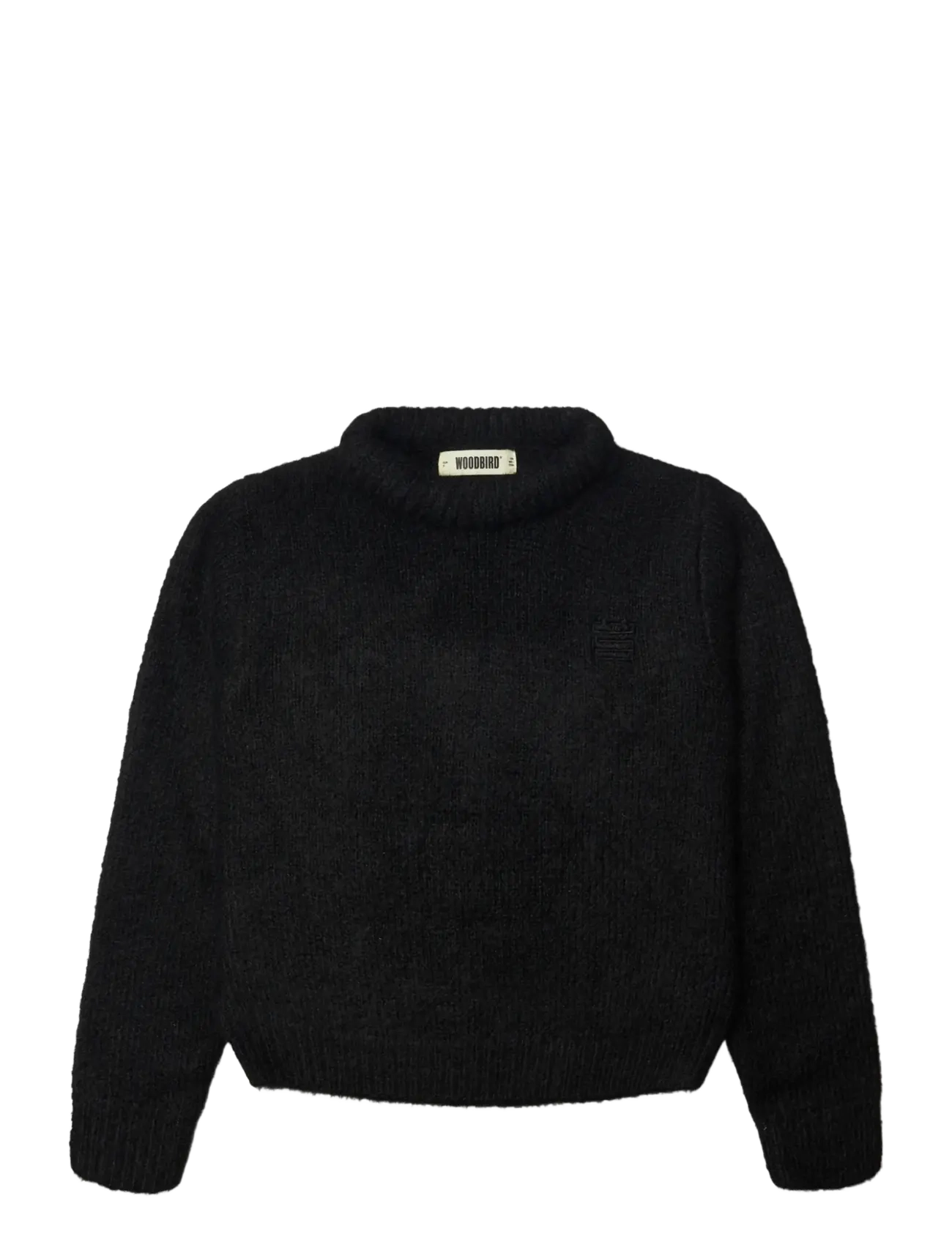 Woodbird WBHua Fluffy Crew - Strickmode - BLACK / black
