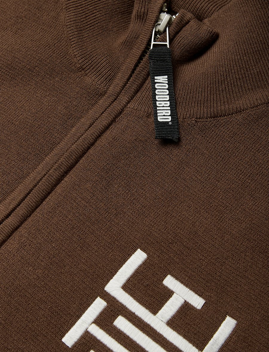 Woodbird - WBFang Full Zip Cardigan - cardigans - brown - 5