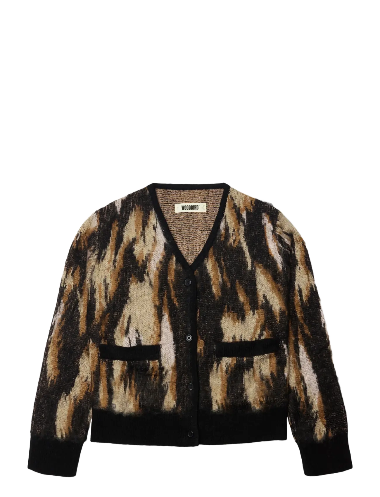 Woodbird WBFen Multi Cardigan - Strickmode - SAND-BLACK / multi