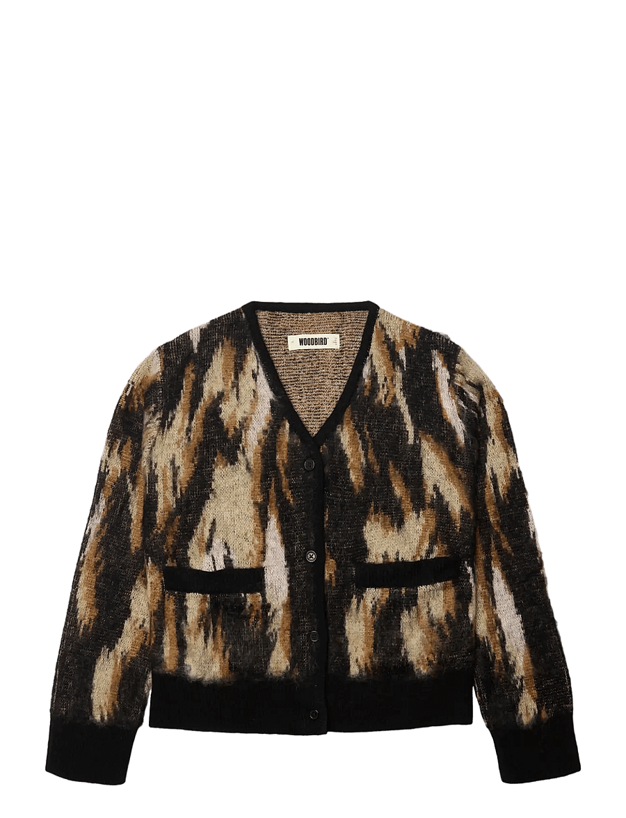 Woodbird - WBFen Multi Cardigan - koftor - sand-black - 1