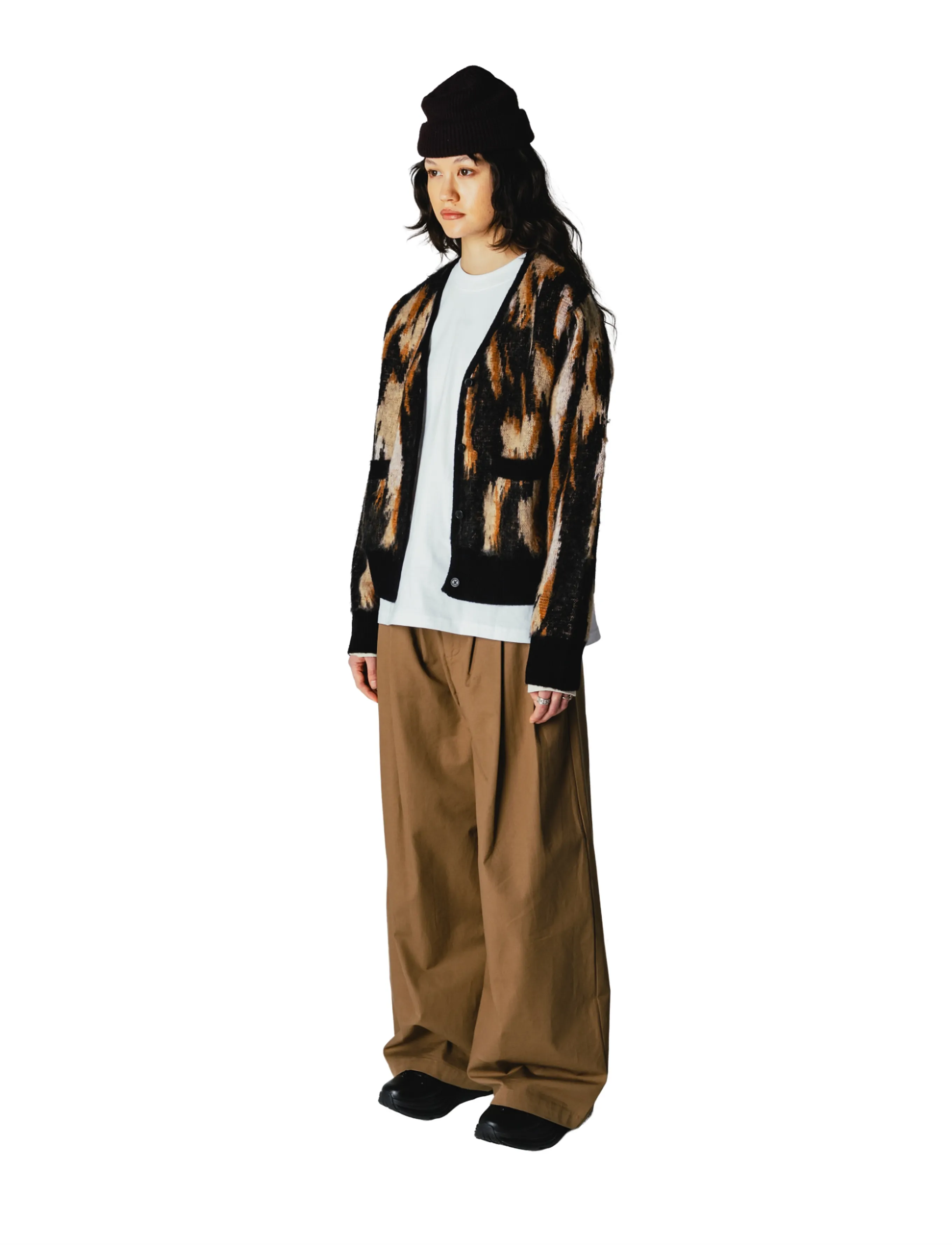 Woodbird - WBFen Multi Cardigan - sand-black - 3