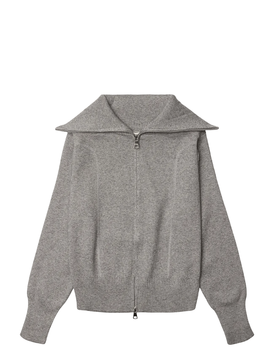 Woodbird - WBLily Full Zip Cardigan - koftor - grey - 1