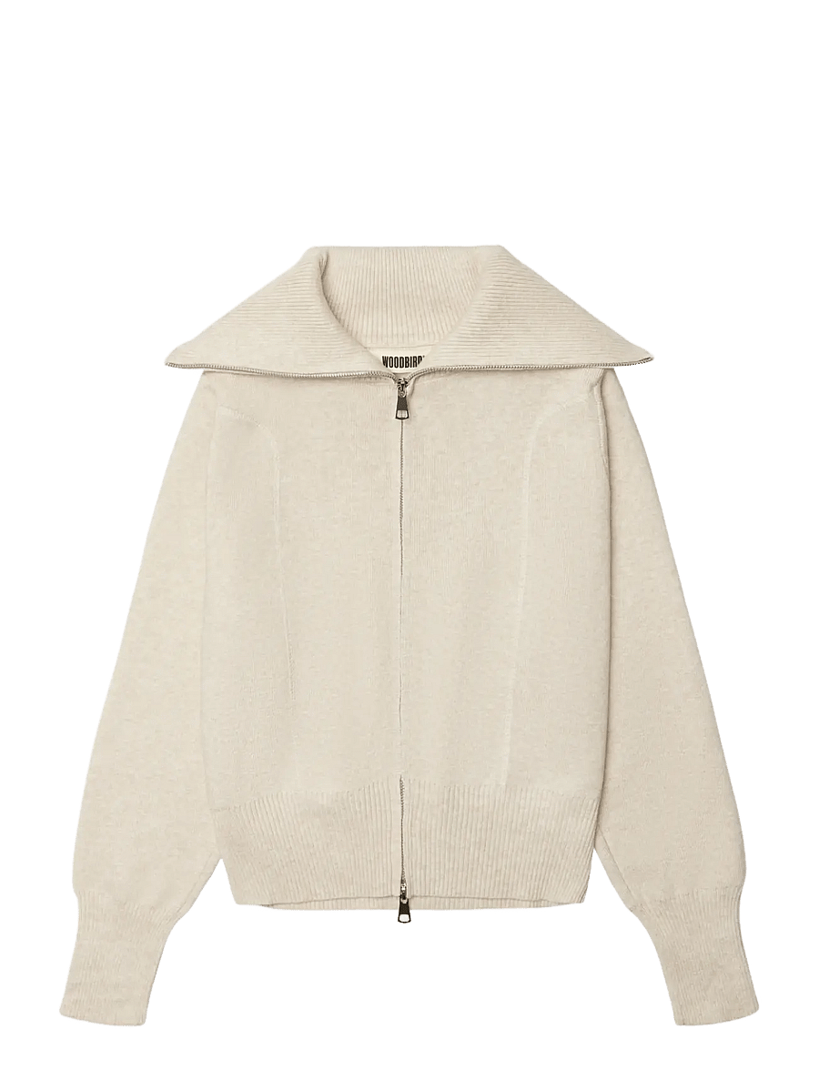 Woodbird - WBLily Full Zip Cardigan - koftor - light sand - 1