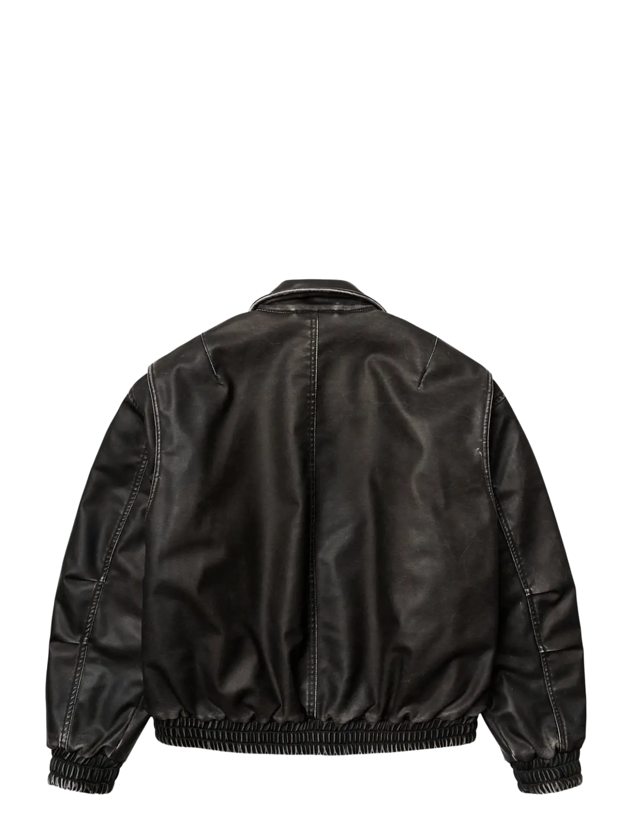 Woodbird - WBBue Washed PU Jacket - bomber jackets - washed black - 2