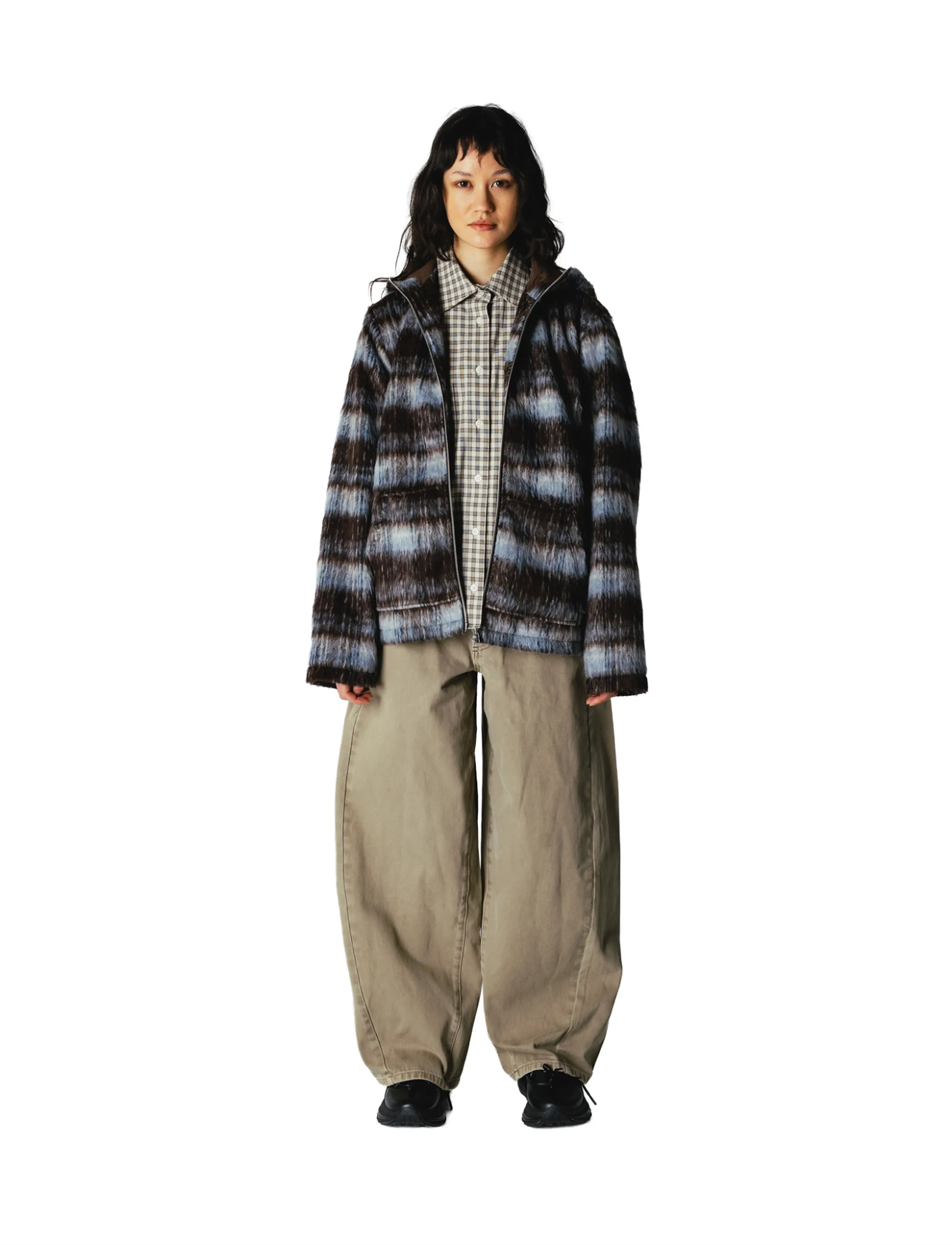 Woodbird WBShungy Zip Hoodie Jacket - Joped ja mantlid - DARK BROWN-LIGHT BLUE / multi