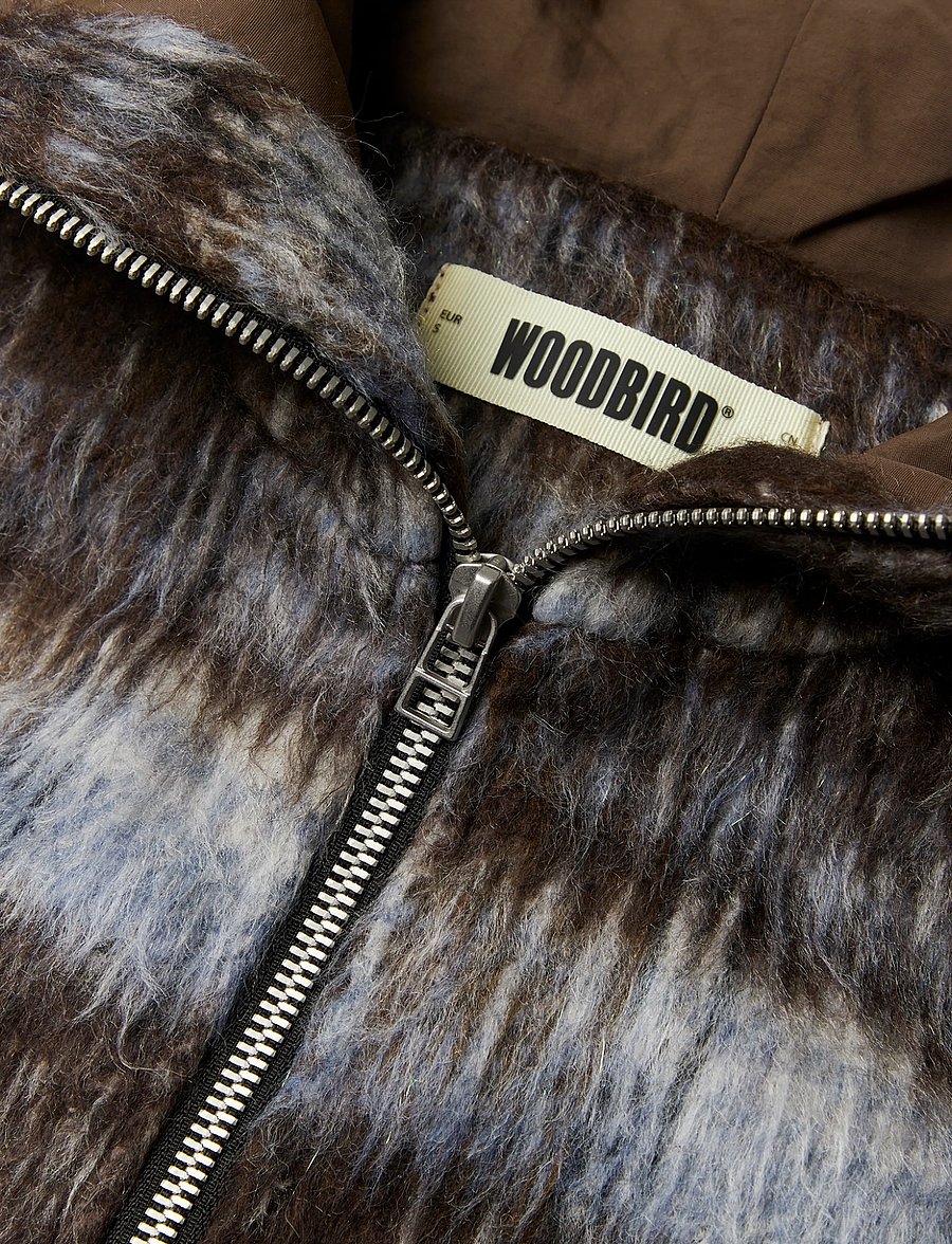 Woodbird - WBShungy Zip Hoodie Jacket - frühlingsjacken - dark brown-light blue - 5