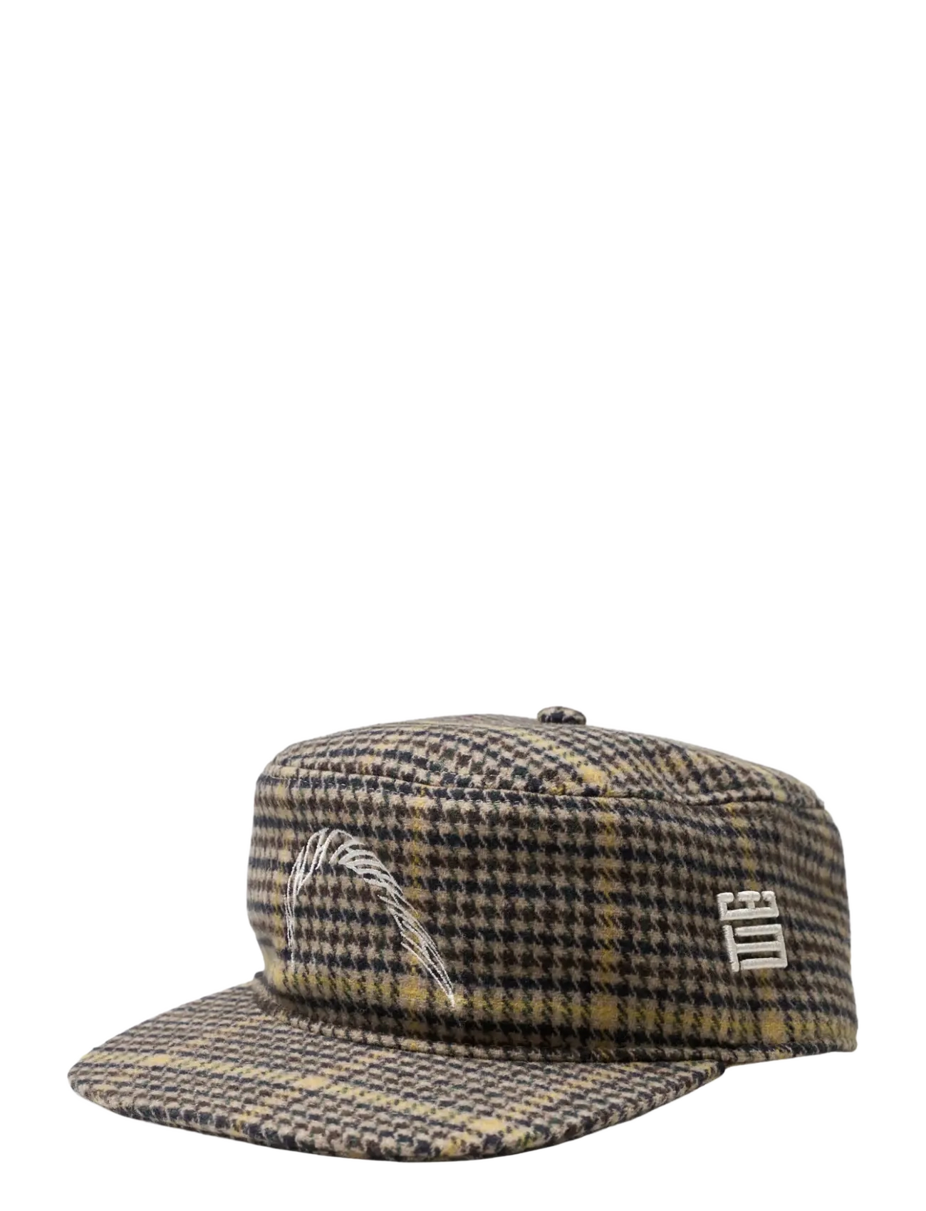 Woodbird WBYin Check Pillbox Cap - Hattar & Kepsar - SAND-YELLOW / multi
