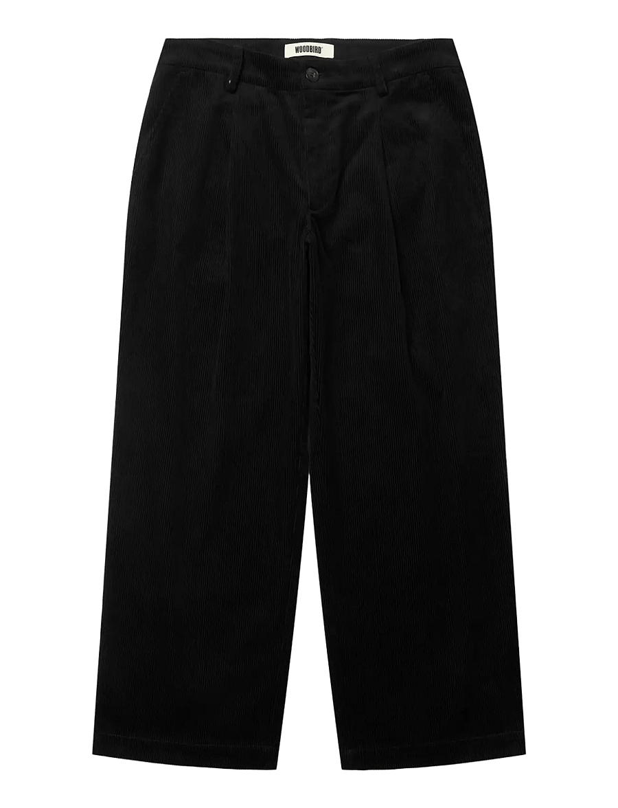 Woodbird - WBBin Cord Pants - casual byxor - black - 0