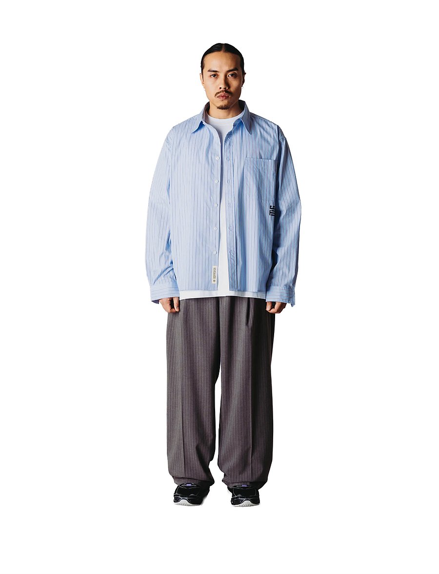 Woodbird - WBBin HB Stripe Pants - anzugshosen - dark grey - 0