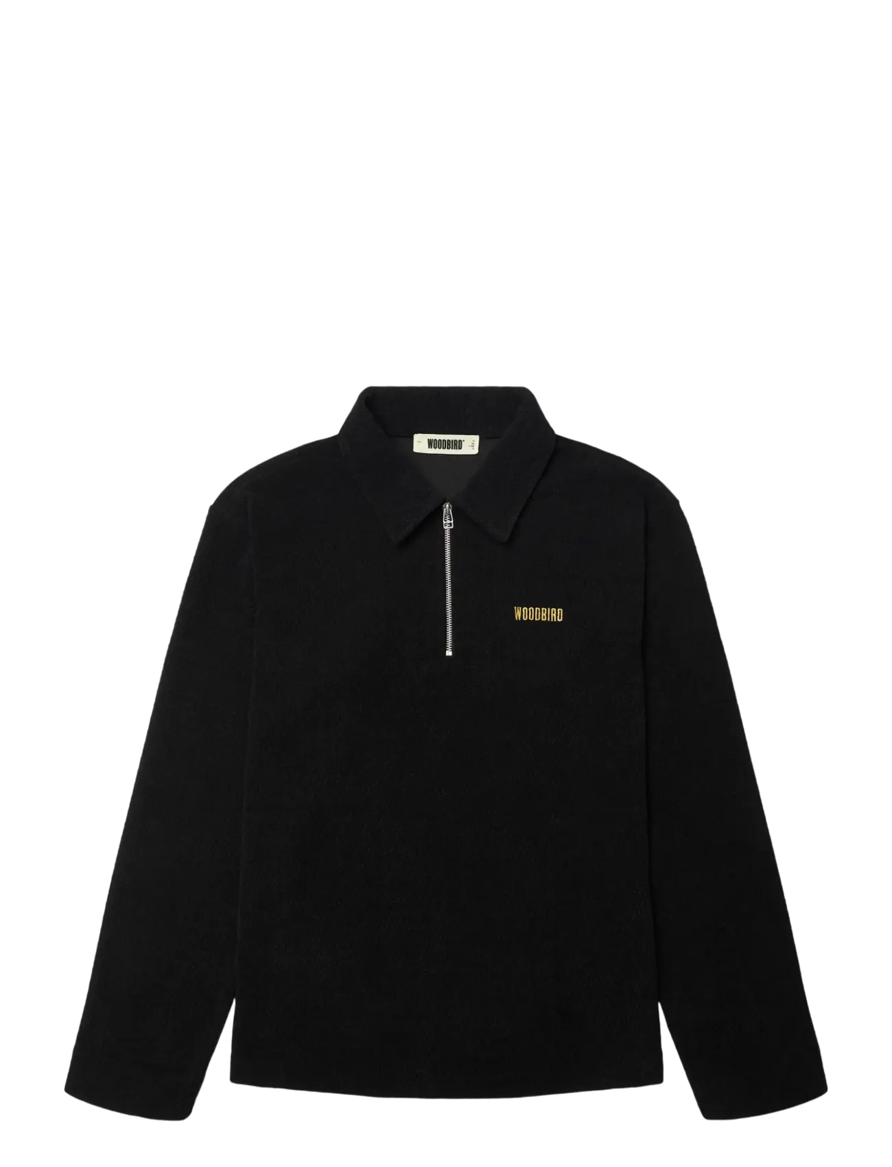 Woodbird WBHiro LS Jiu Zip Polo - Uus - BLACK / black