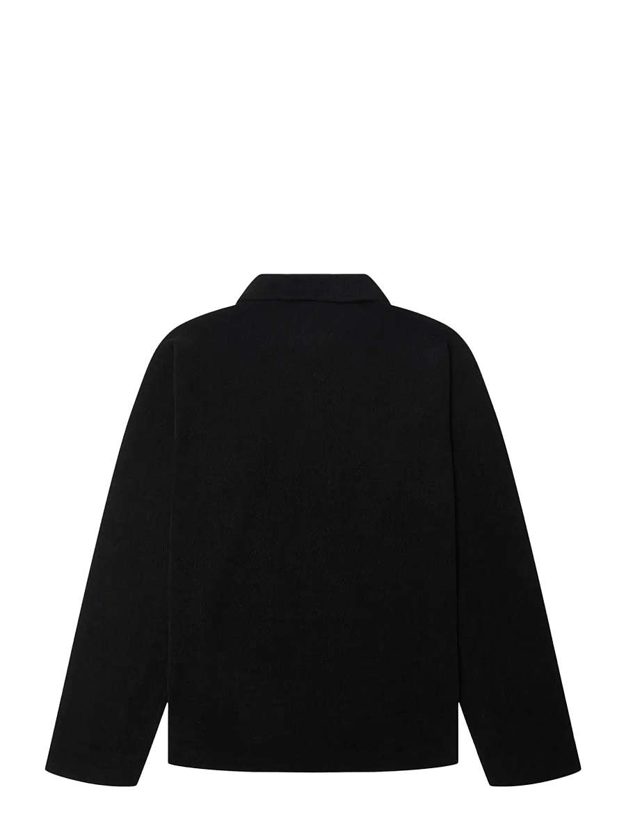 Woodbird - WBHiro LS Jiu Zip Polo - langärmelige strick-polohemden - black - 2