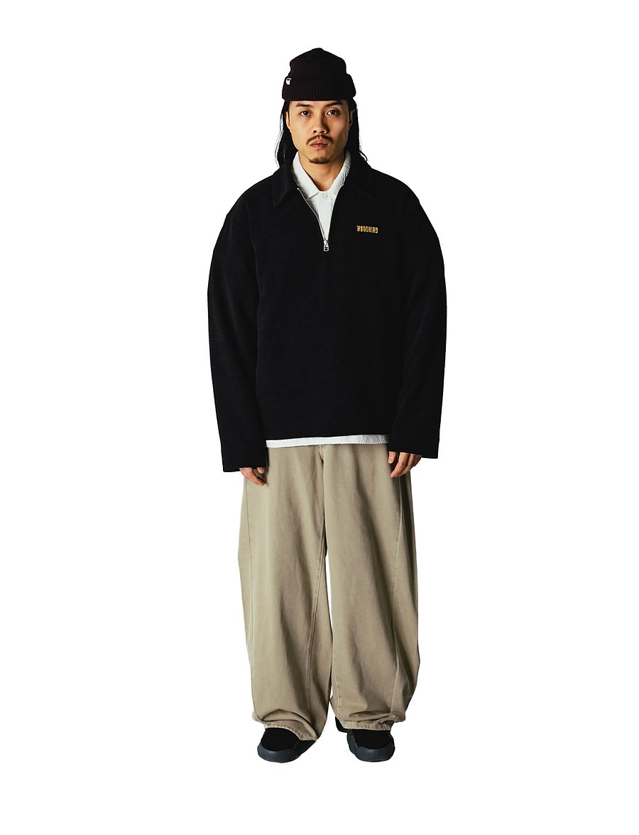 Woodbird - WBHiro LS Jiu Zip Polo - langärmelige strick-polohemden - black - 0