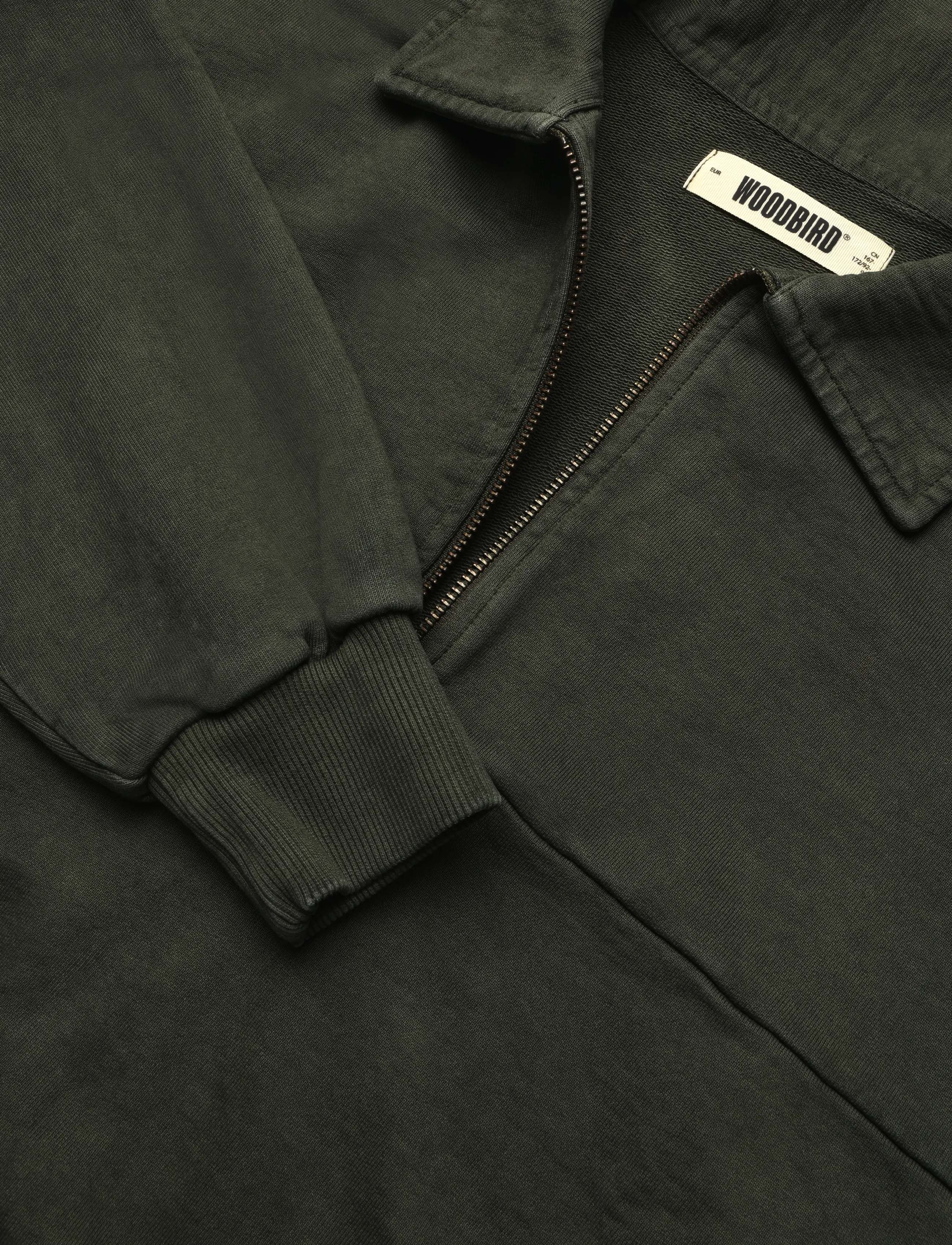 Woodbird - WBLoke Washed Zip Polo - dark olive - 2