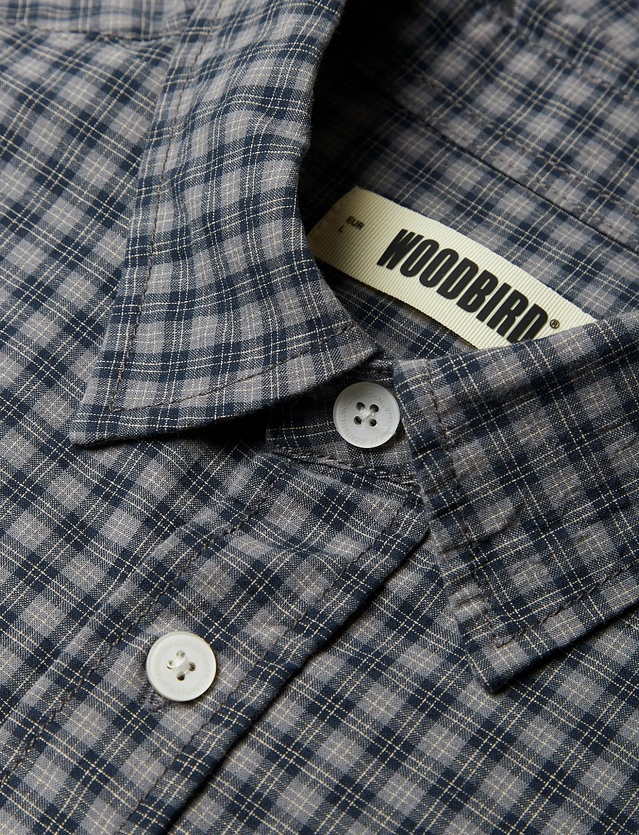 Woodbird - WBBuzo Yu Check Shirt - ternede skjorter - blue - 5