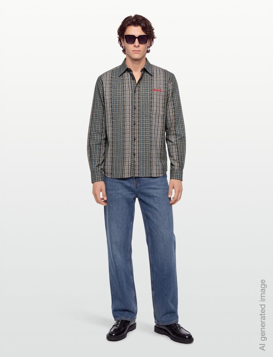 Woodbird - WBBuzo Woma Check Shirt - rutiga skjortor - brown-green - 0