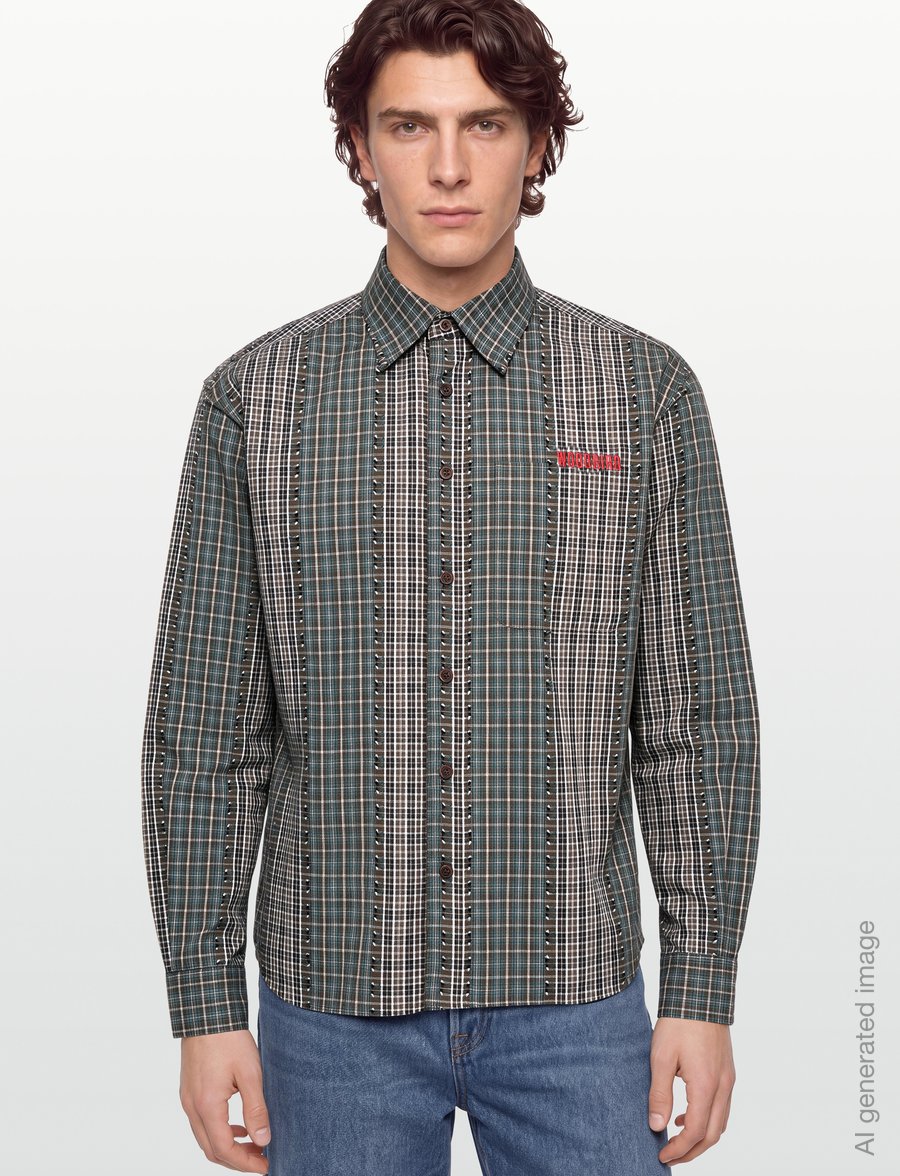 Woodbird - WBBuzo Woma Check Shirt - rutiga skjortor - brown-green - 3