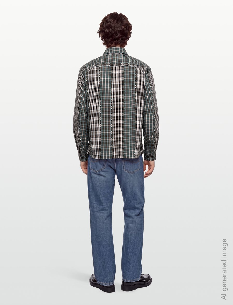 Woodbird - WBBuzo Woma Check Shirt - rutiga skjortor - brown-green - 4