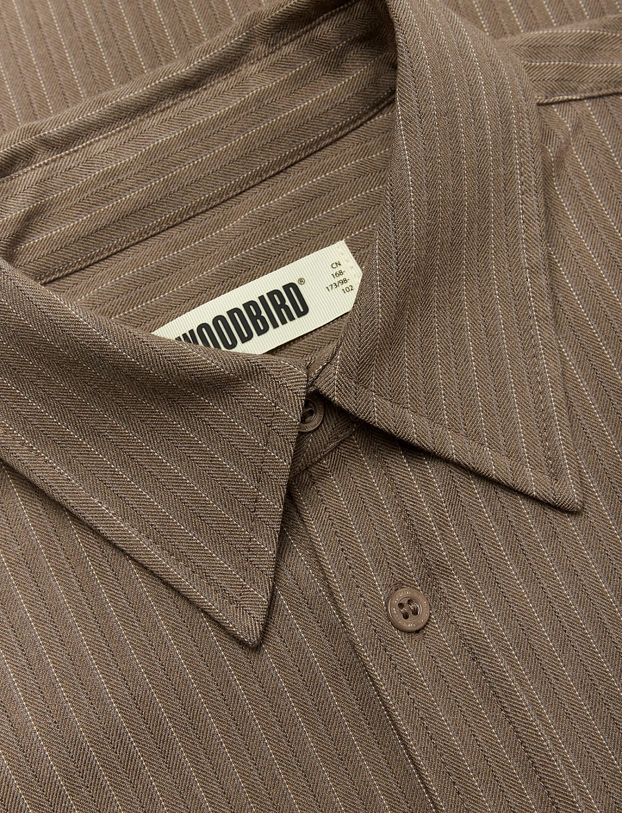 Woodbird - WBXing HB Stripe Shirt - gestreifte hemden - dark olive - 5