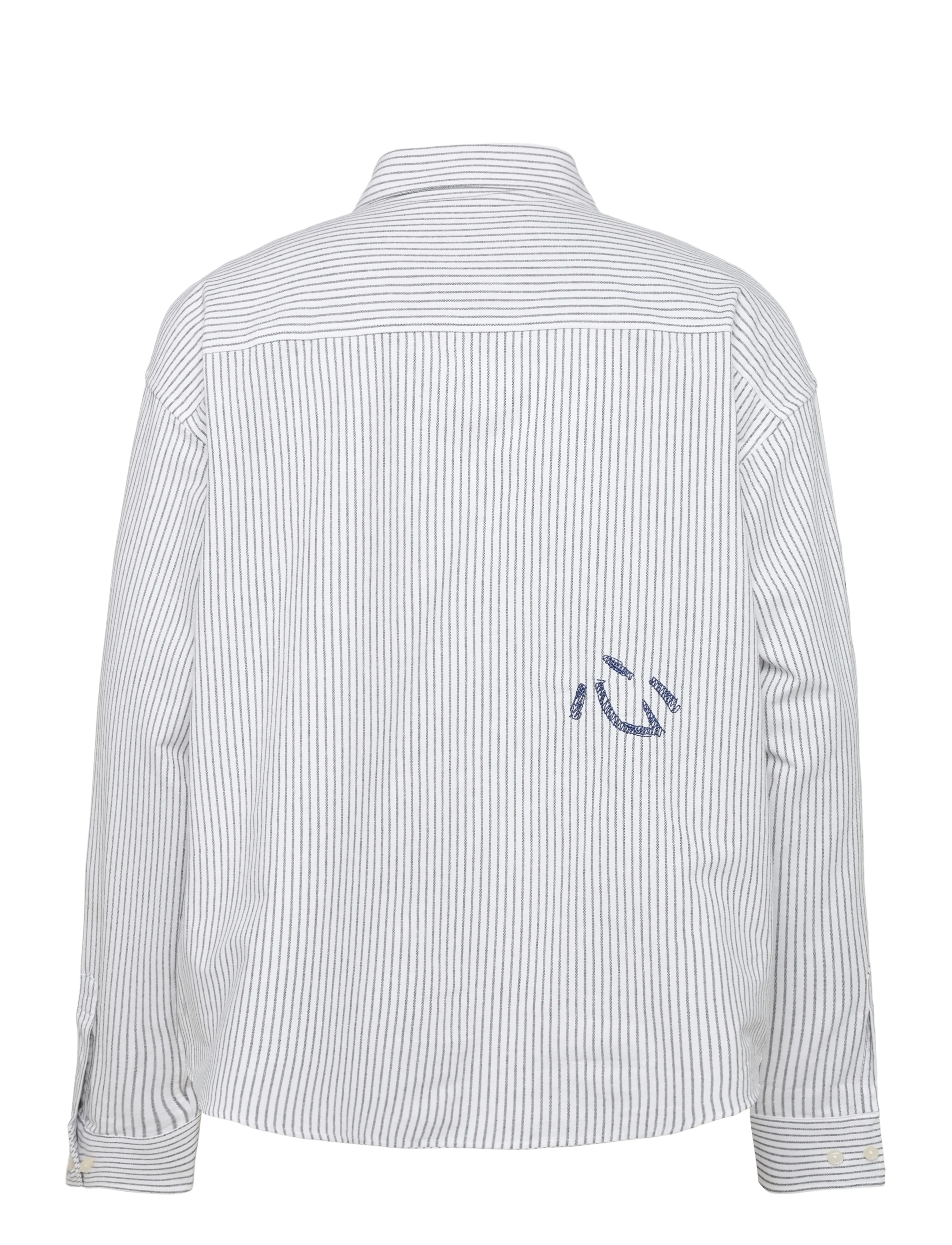 Woodbird - WBXing Ox Writing Shirt - randiga skjortor - white-navy - 1