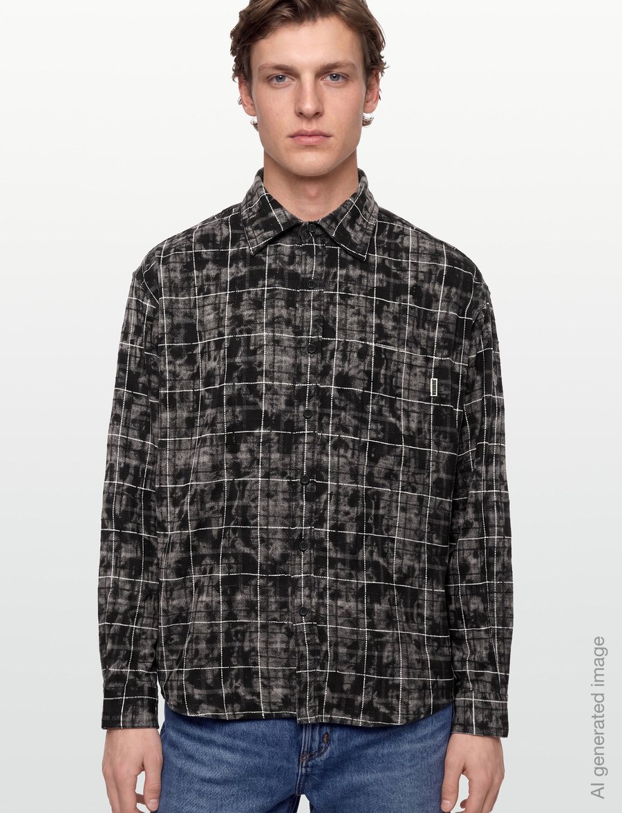 Woodbird - WBJong Wash Check Shirt - flanellskjortor - black-white - 3