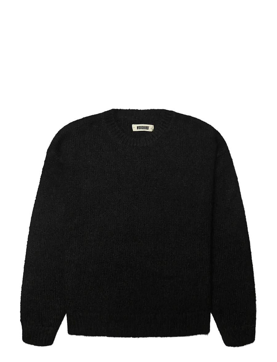 Woodbird - WBKurt Mohairy Crew - round necks - black - 1