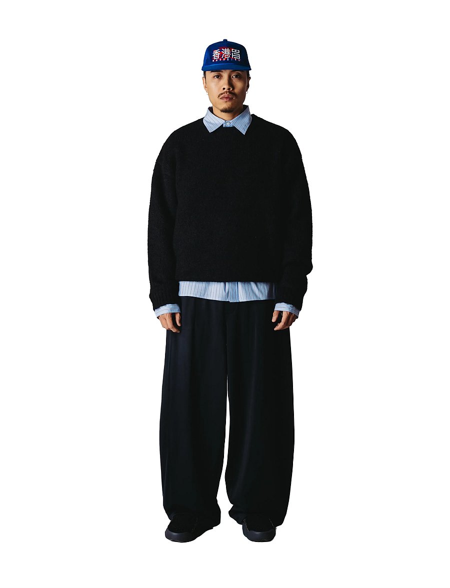 Woodbird - WBKurt Mohairy Crew - round necks - black - 0