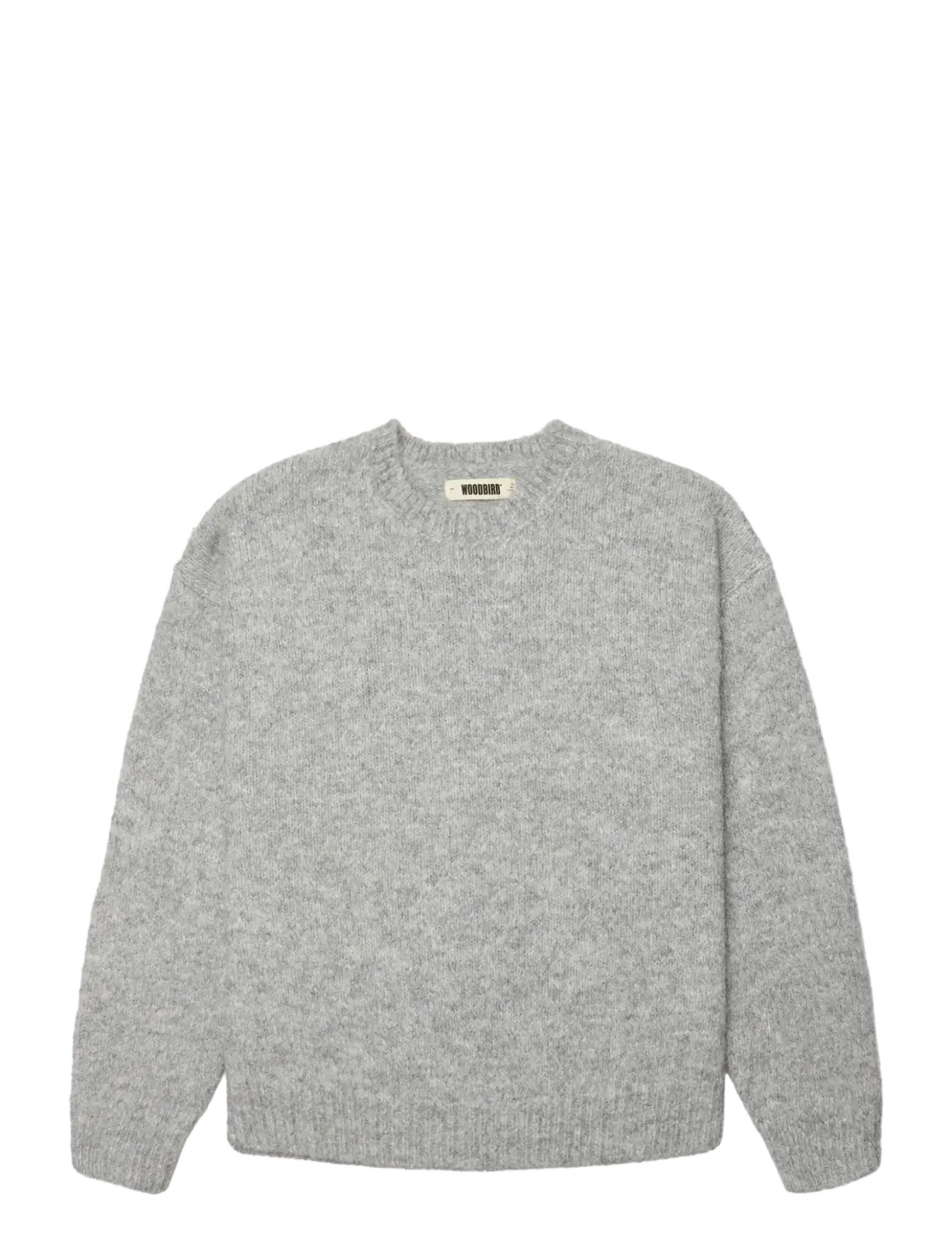 Woodbird WBKurt Mohairy Crew - Uus - DARK GREY MELANGE / grey