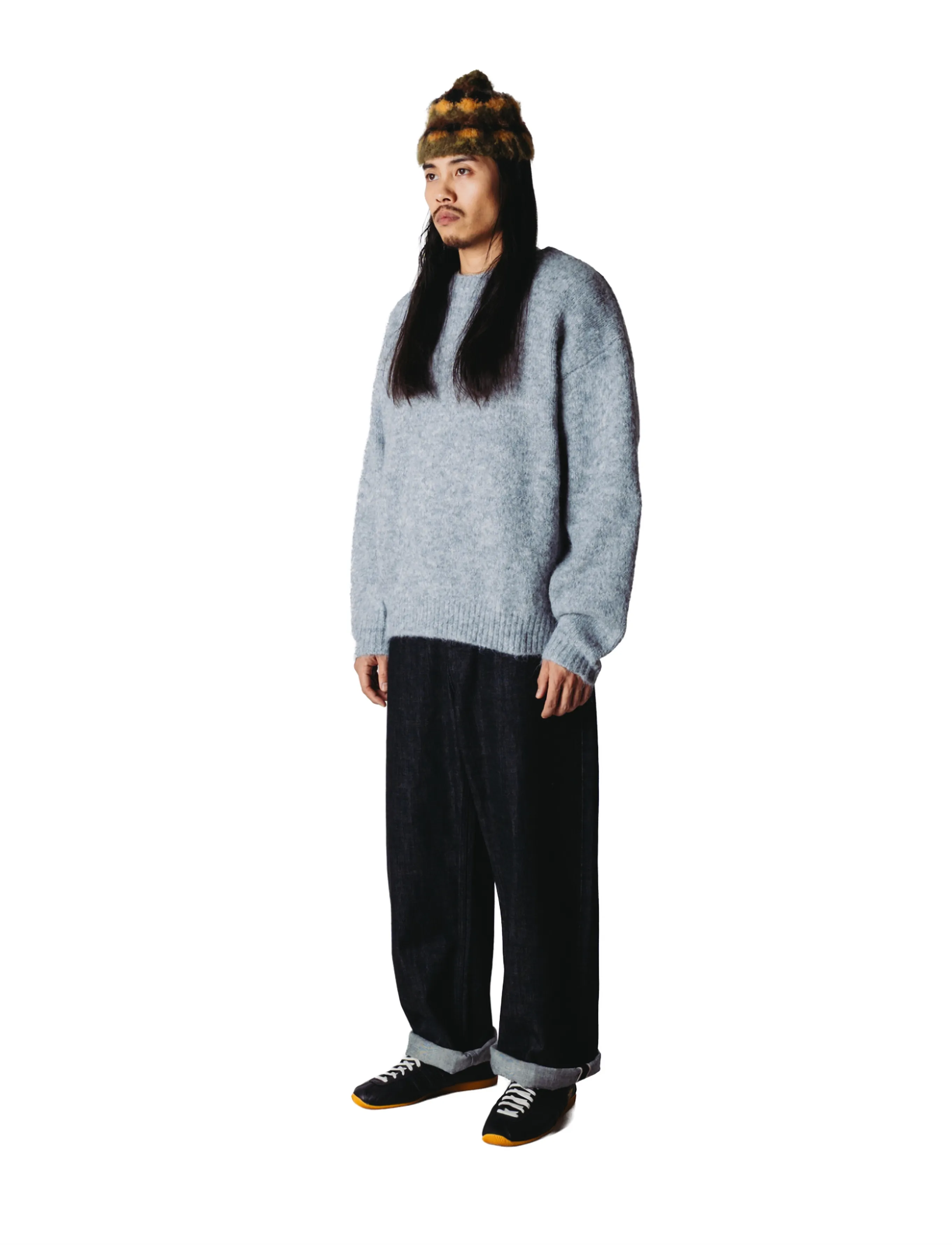 Woodbird - WBKurt Mohairy Crew - dark grey melange - 3