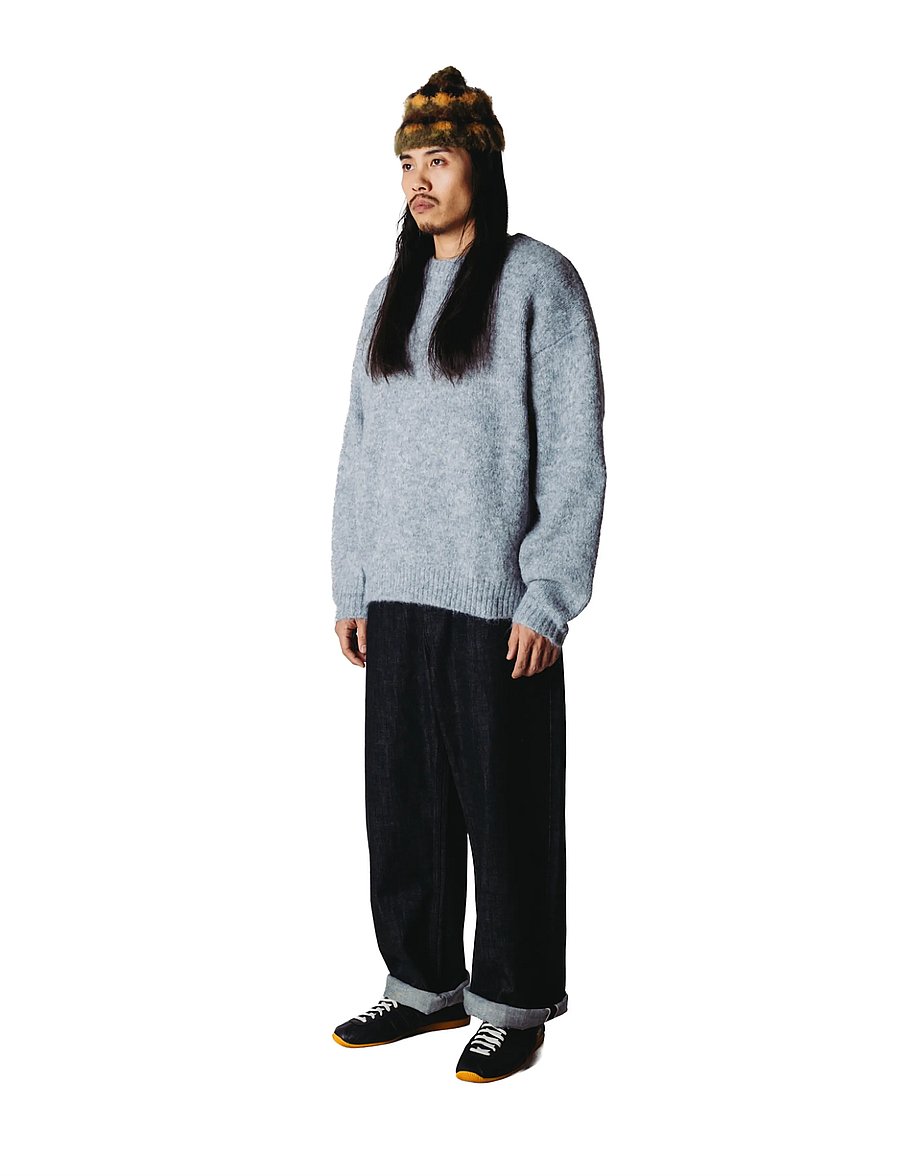 Woodbird - WBKurt Mohairy Crew - rund hals - dark grey melange - 3