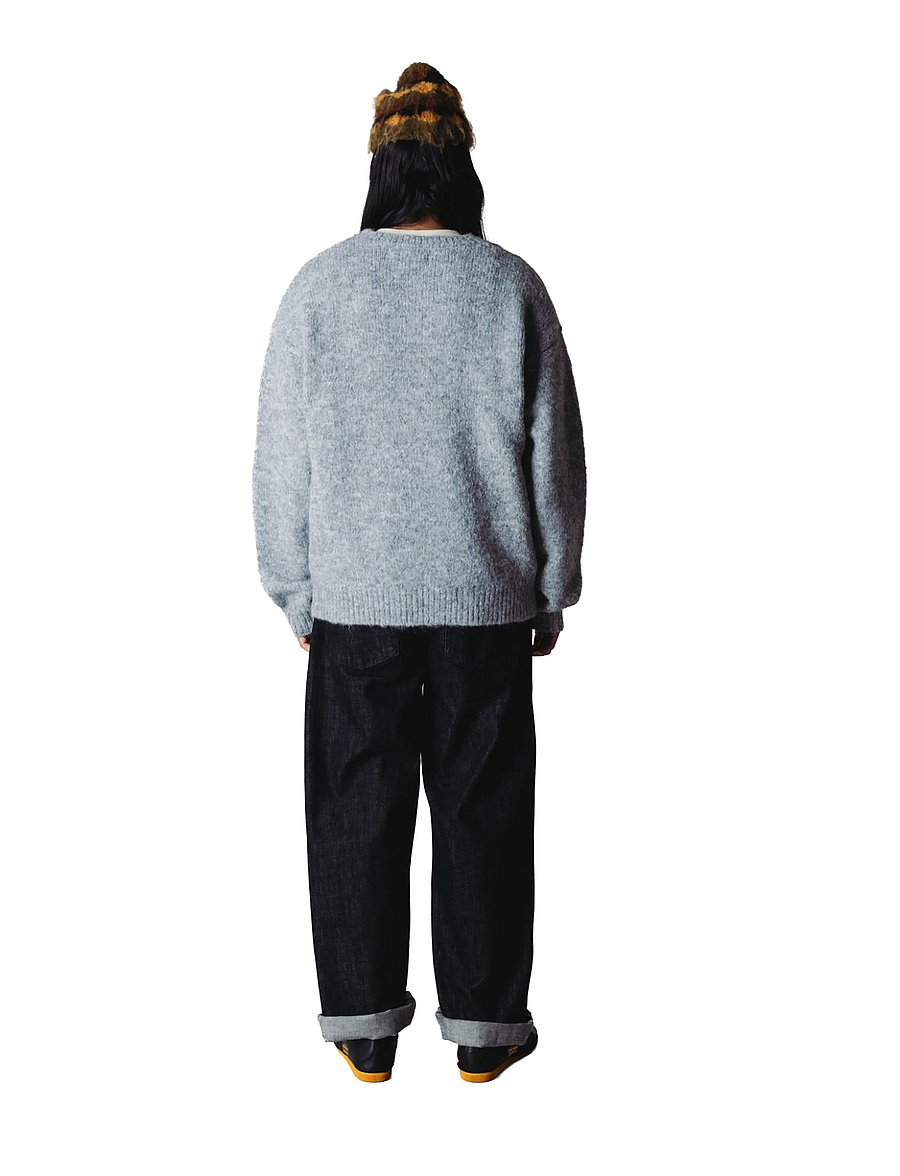 Woodbird - WBKurt Mohairy Crew - rund hals - dark grey melange - 4