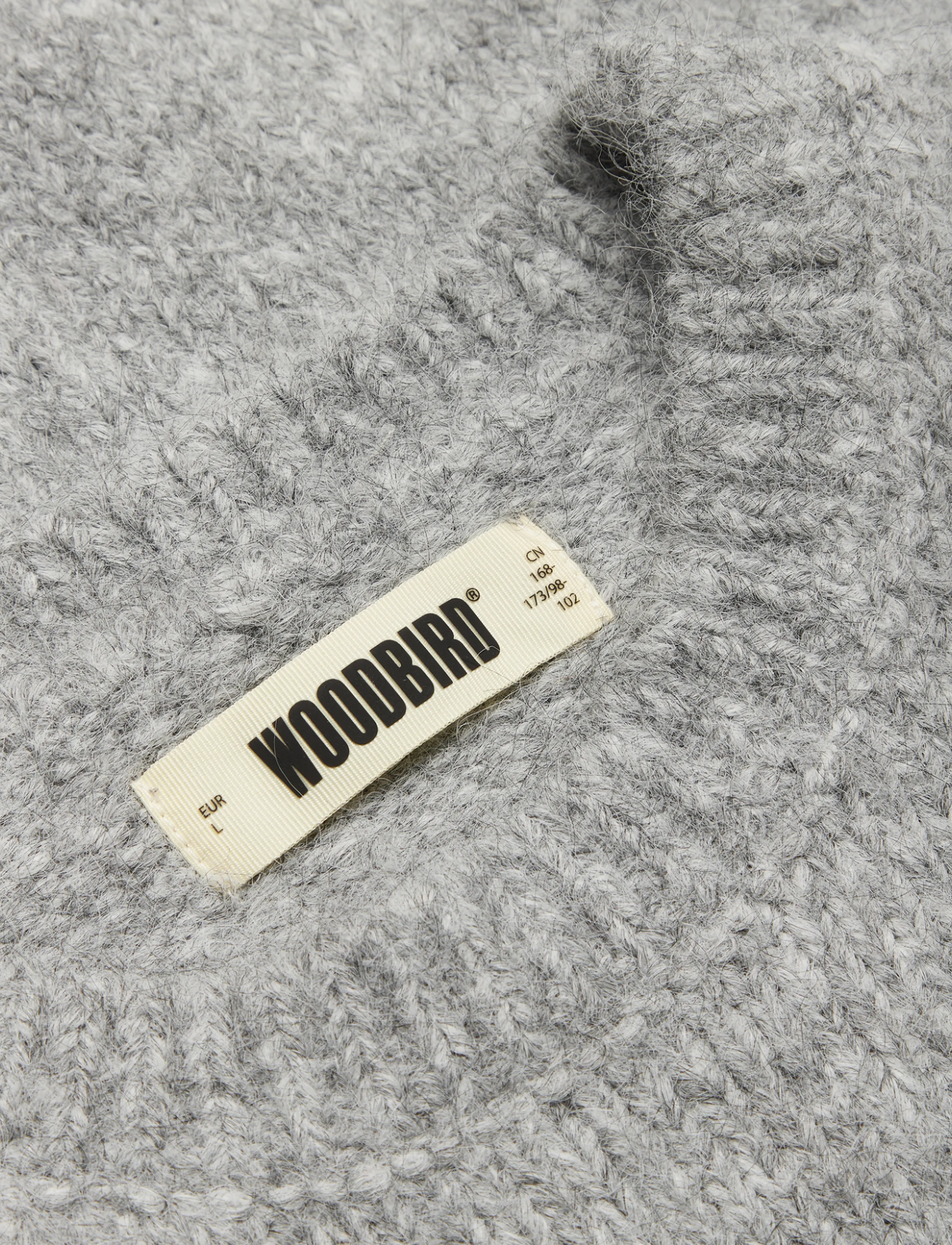 Woodbird - WBKurt Mohairy Crew - dark grey melange - 5