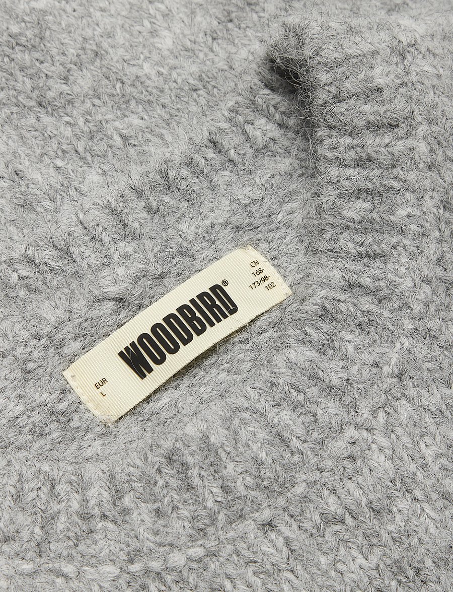 Woodbird - WBKurt Mohairy Crew - rund hals - dark grey melange - 5
