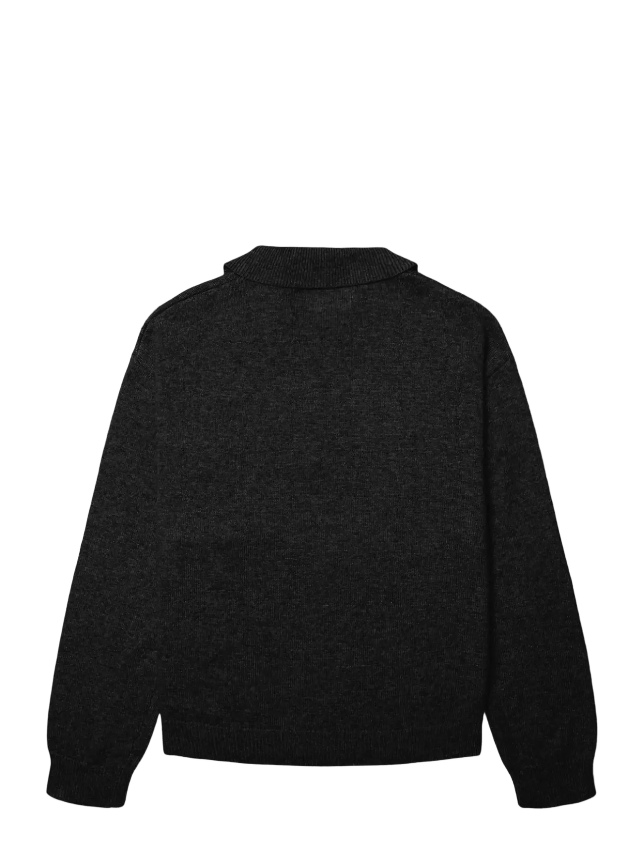 Woodbird - WBKang 1/2 Zip Polo - halfzip strik - black - 2